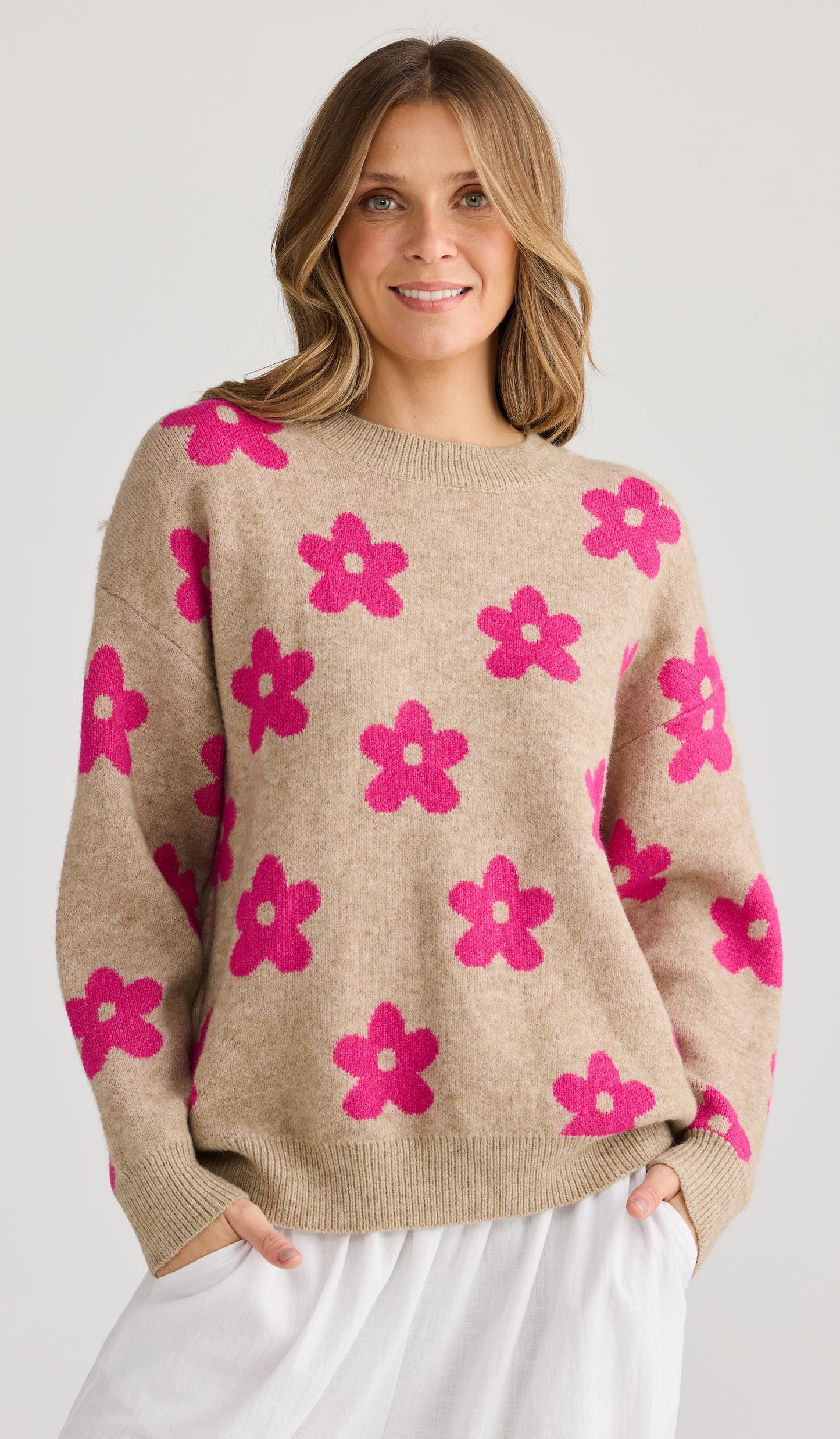 Maui Knit - Hot Pink Floral