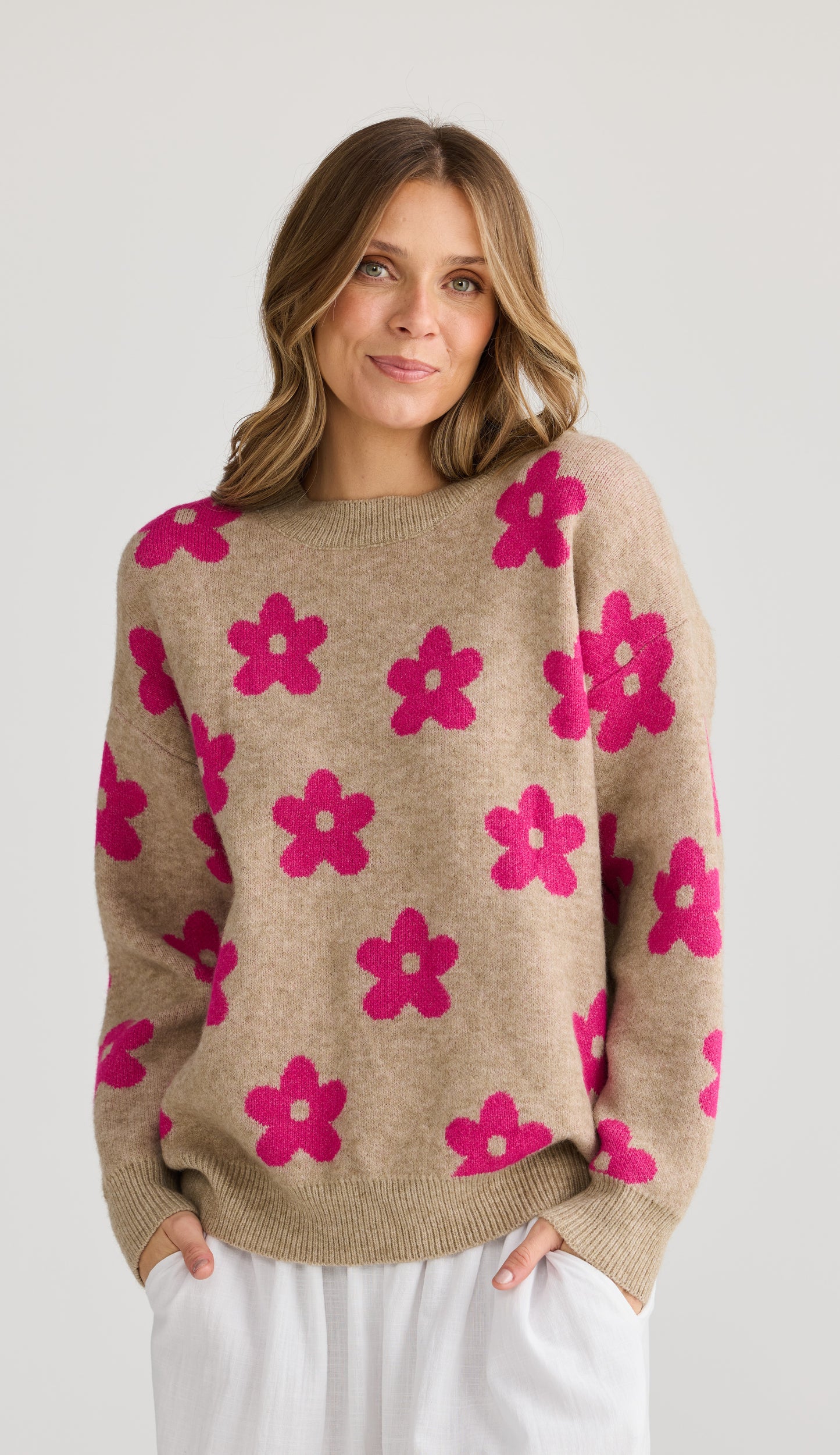 Maui Knit - Hot Pink Floral