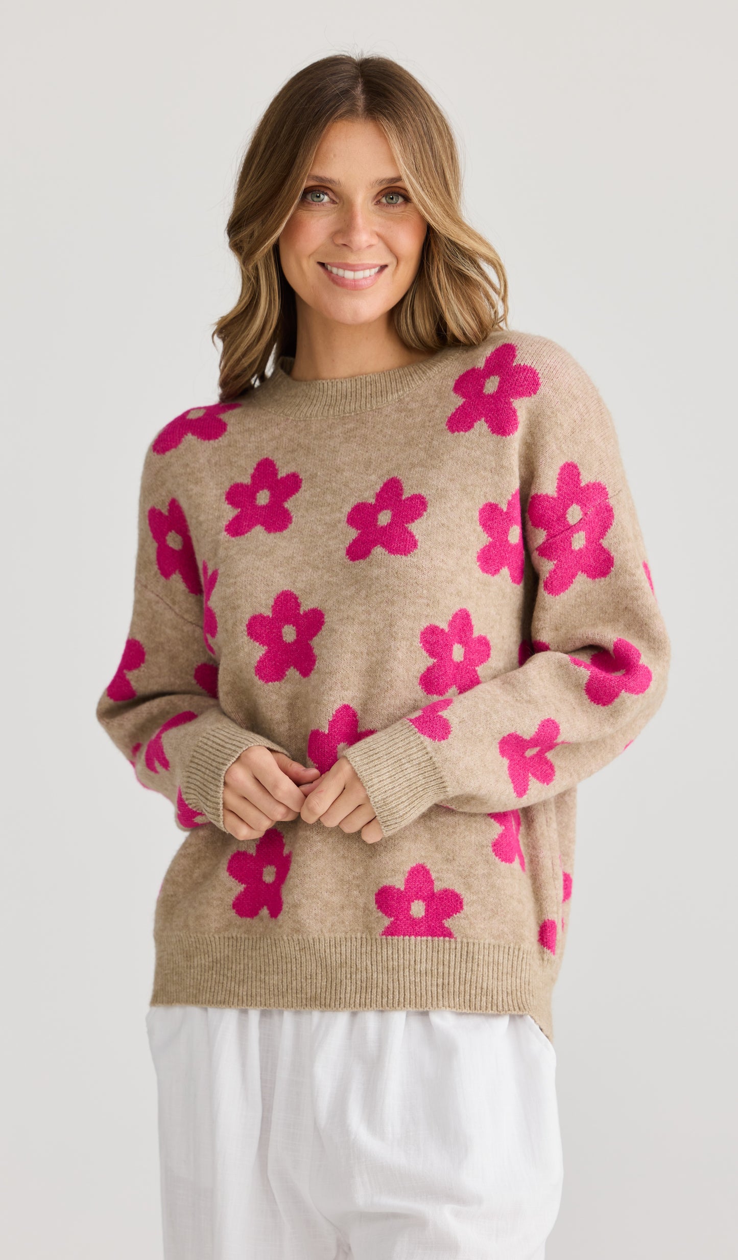 Maui Knit - Hot Pink Floral