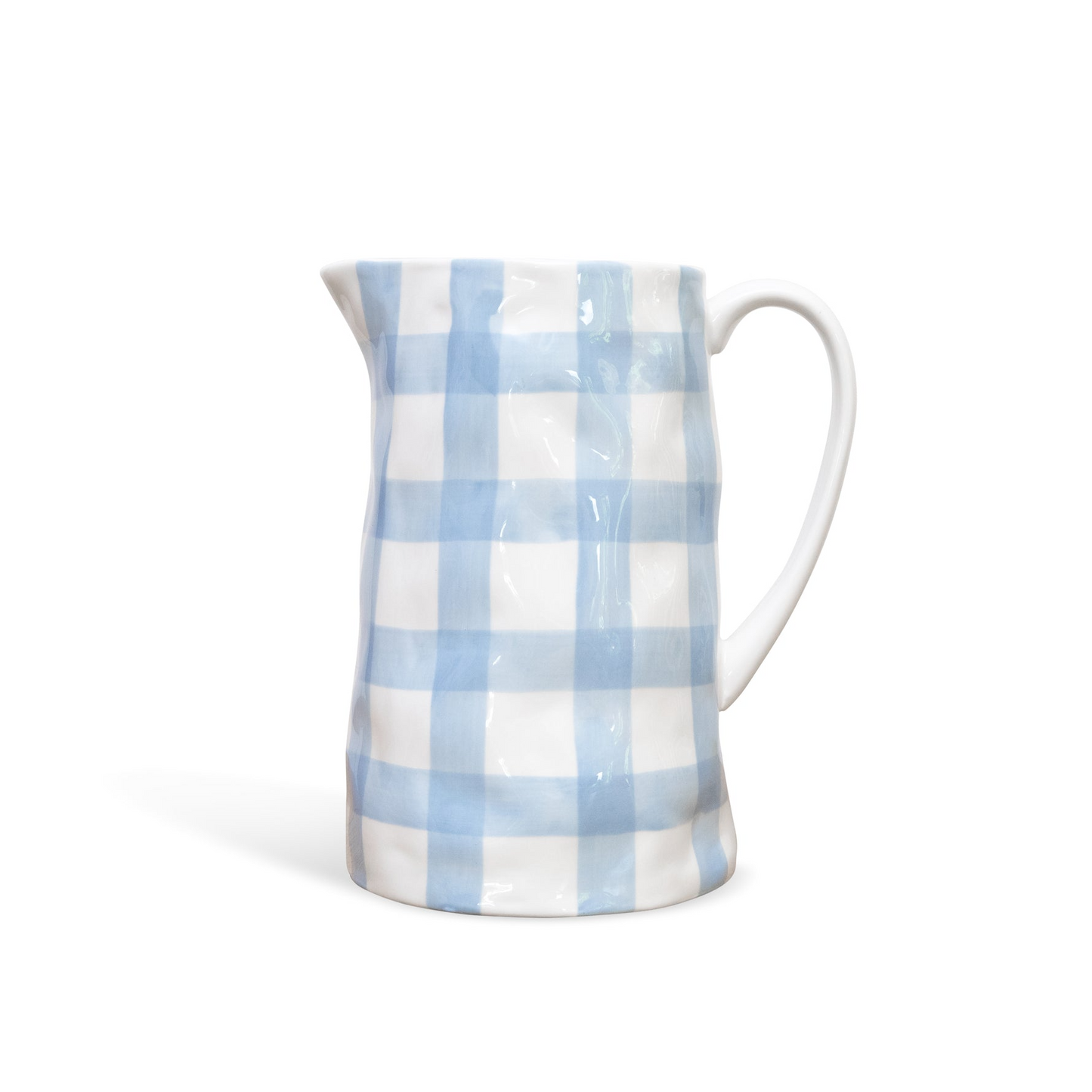 Medium Gingham Jug - Cornflower Blue