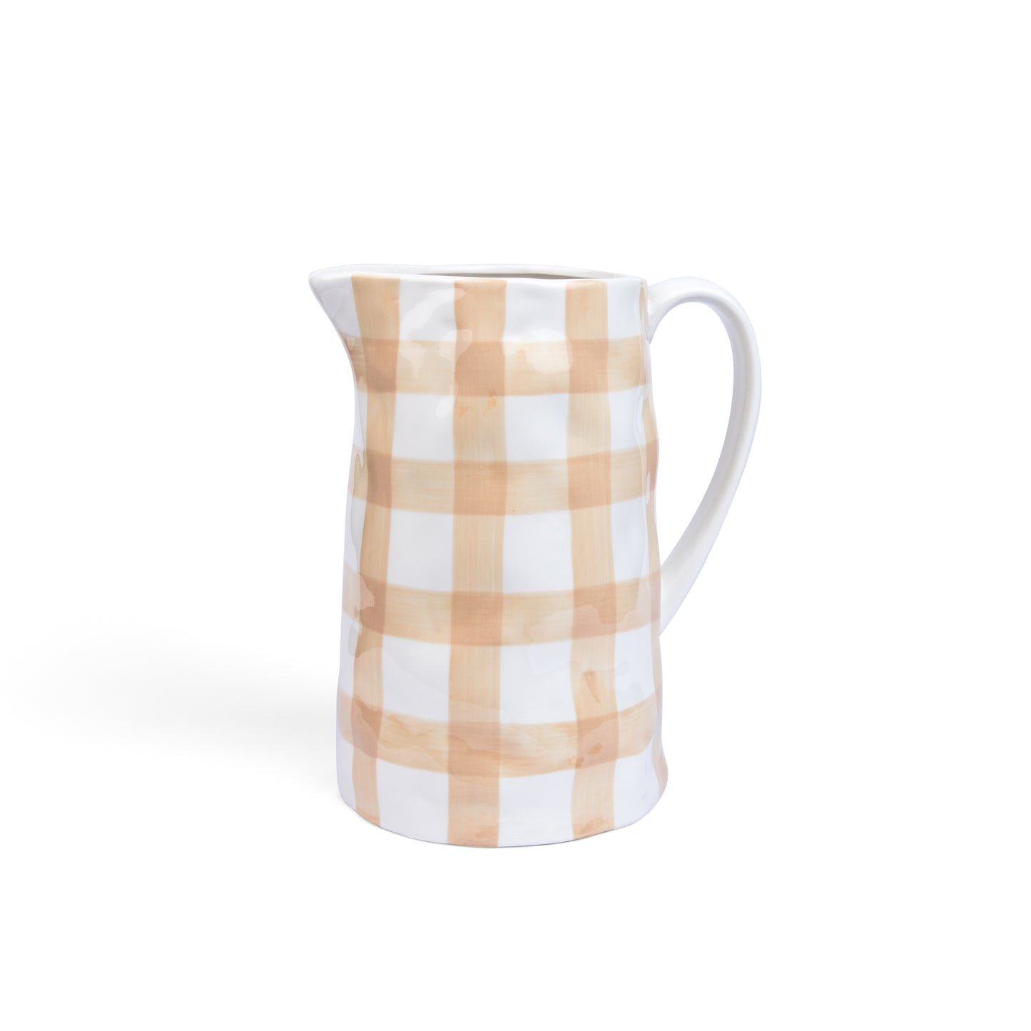 Medium Gingham Jug - Beige