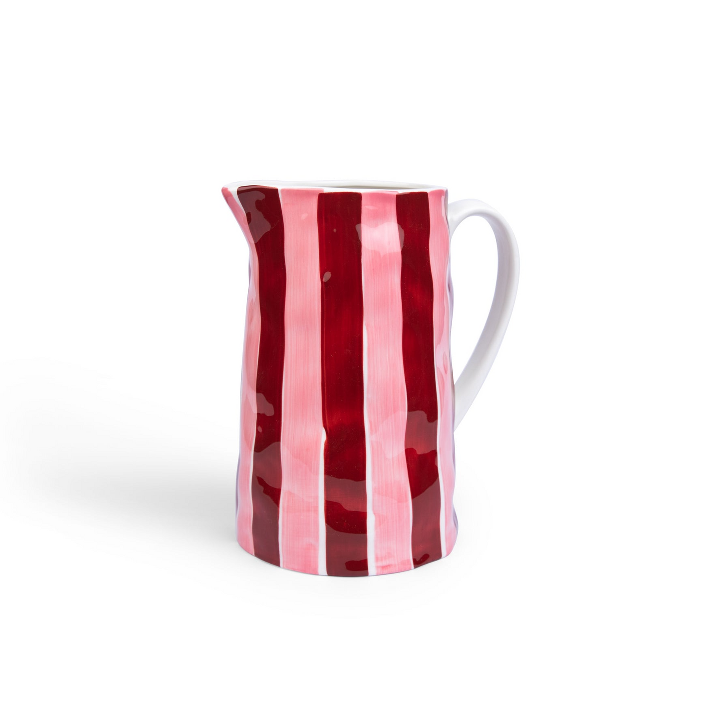 Medium Stripe Jug - Burgundy & Pink