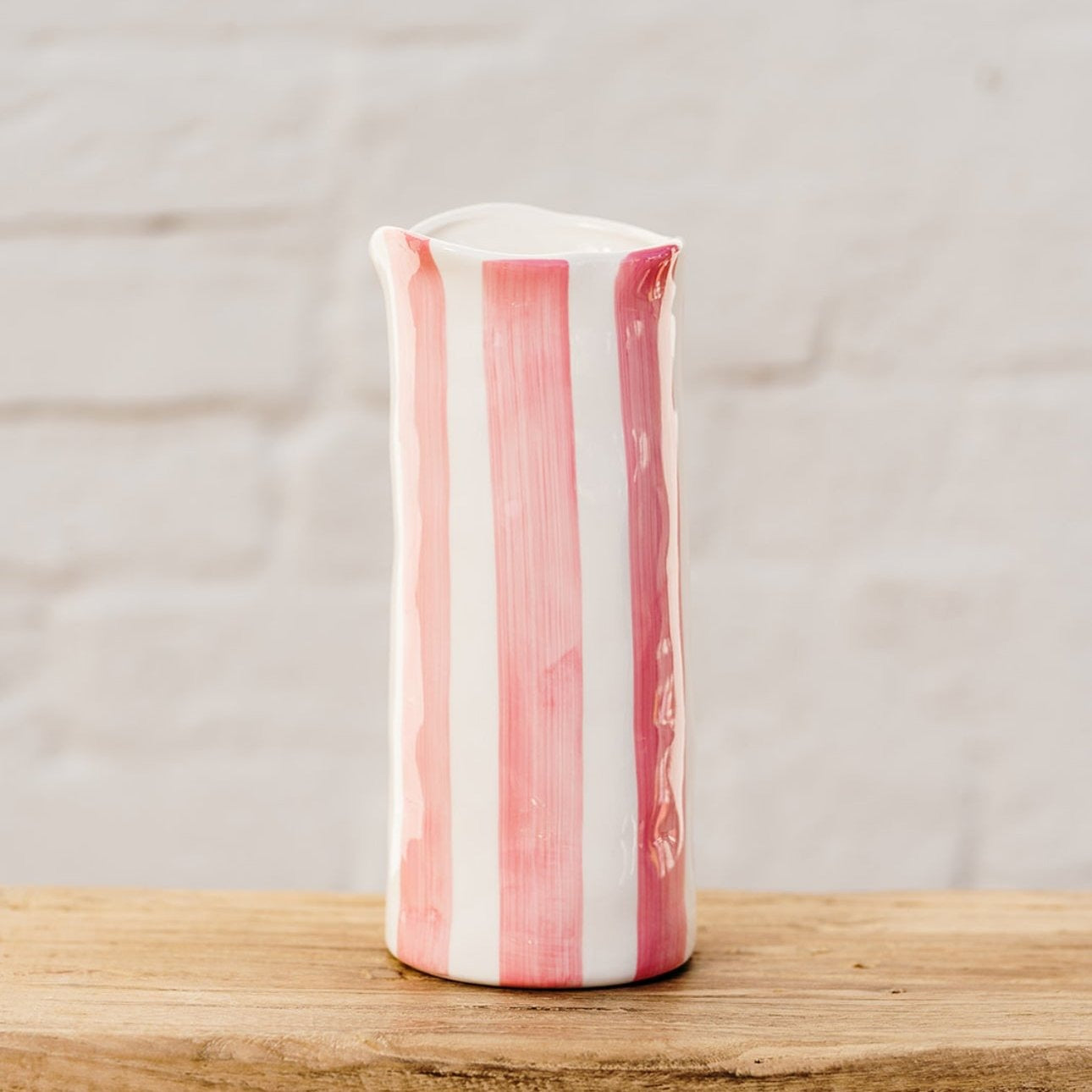 Medium Striped Vase - Pink