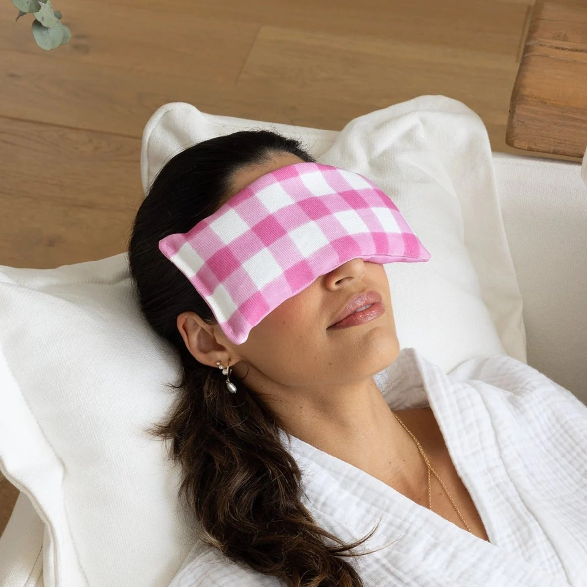 Gingham Eye Pillow - Berry