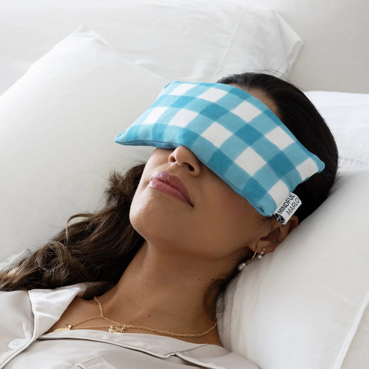 Gingham Eye Pillow - Ocean