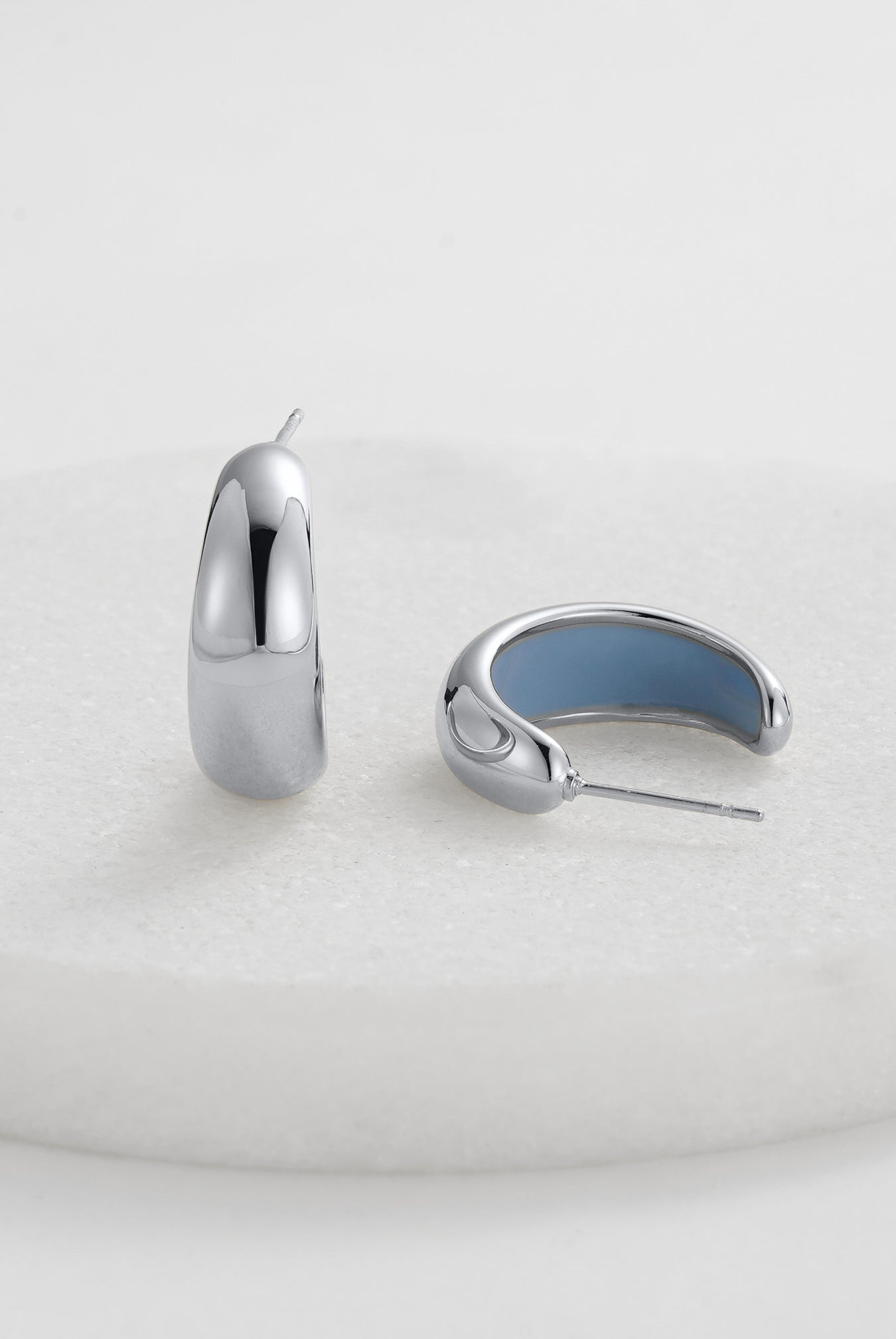 Mindi Hoop – Silver/Blue