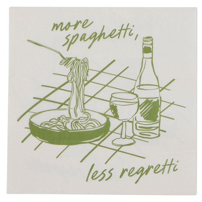 More Spaghetti Napkin Set (20 Pack) - Green