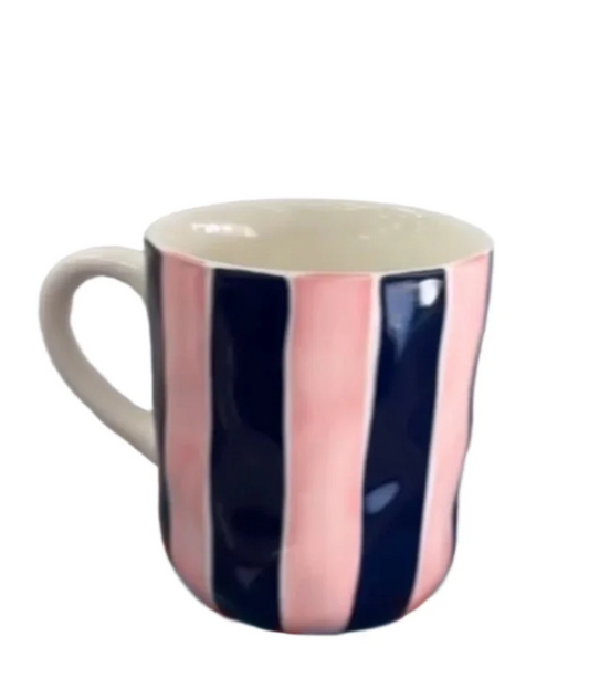 Mug - Navy & Pink Stripe