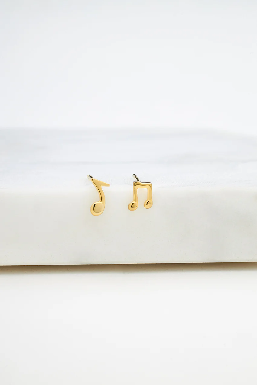 Musical Note Stud Earring – Gold