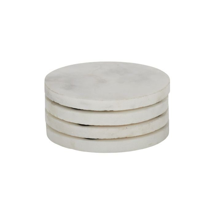 Neo Round Marble Coaster - White