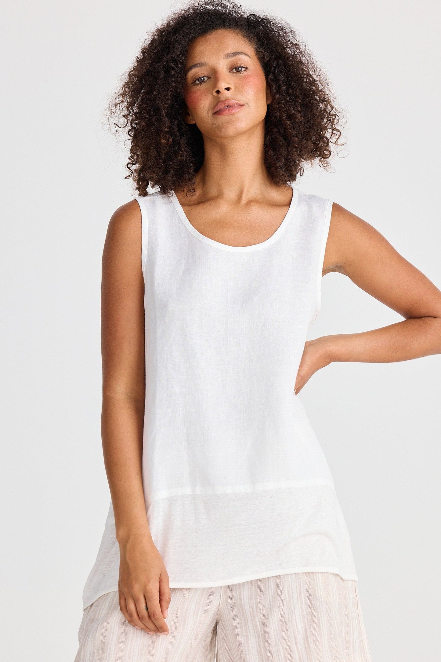 Nomad Knit Singlet - White