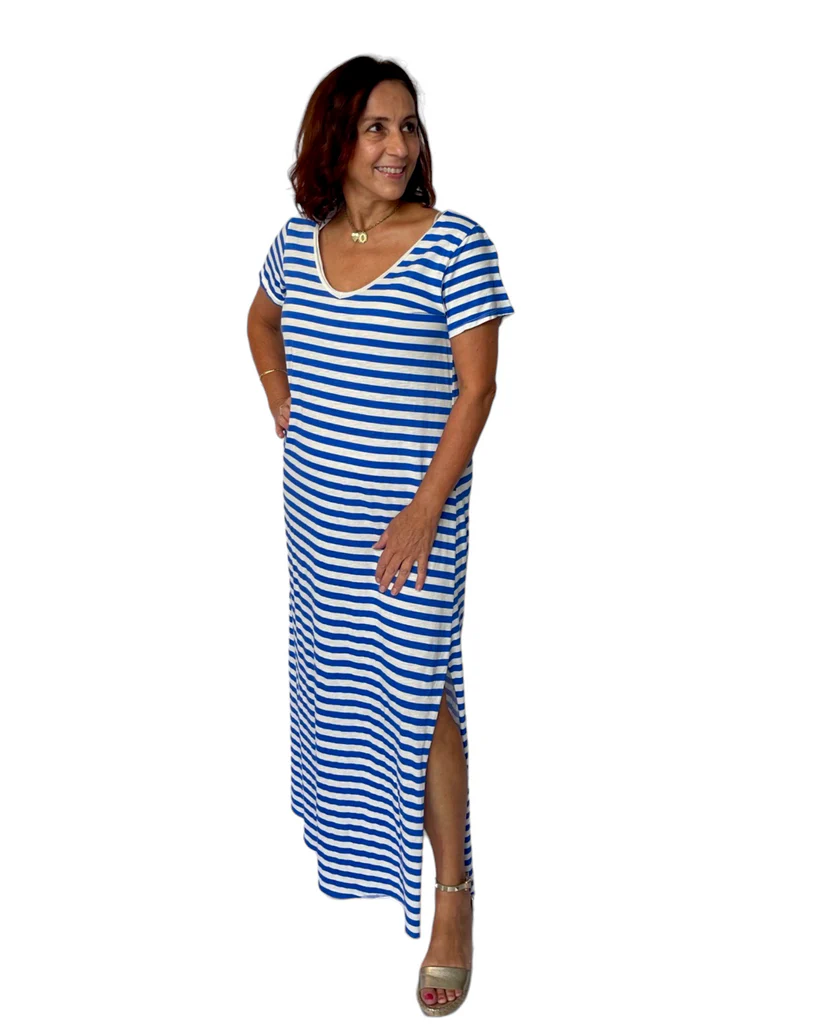Striped Maxi Dress - Navy