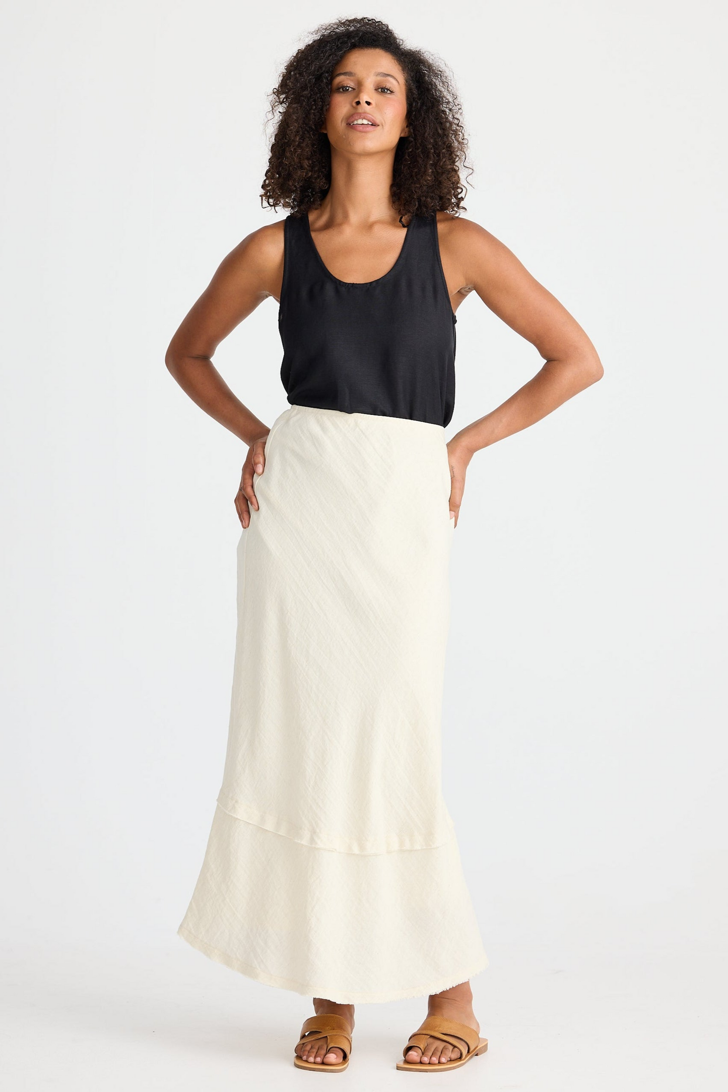 Pisa Linen Skirt - Wheat