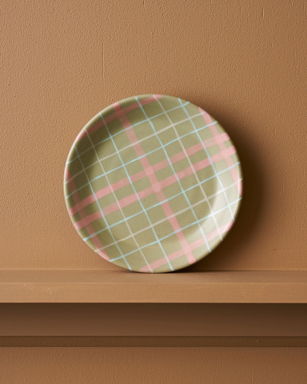 Plate - Sage & Blush Check Cat's Pyjamas