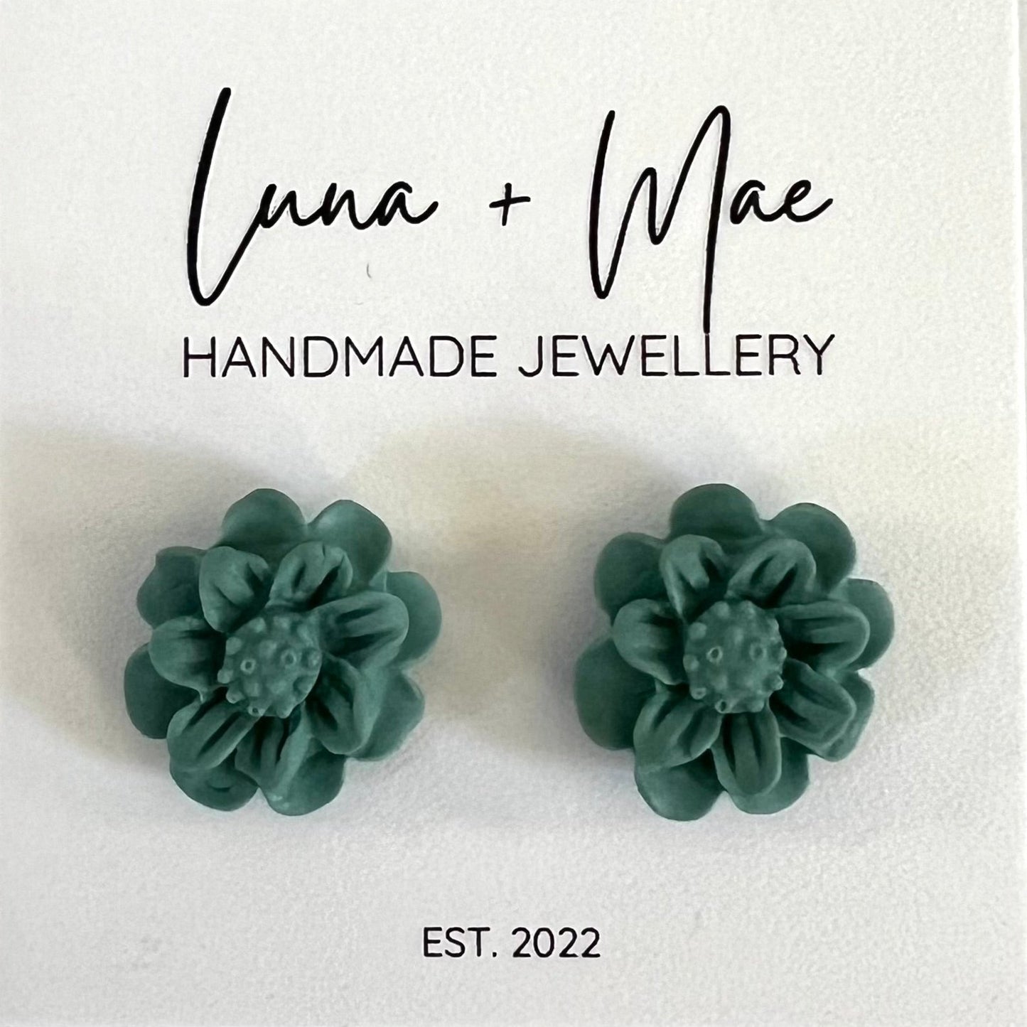 Polymer Clay Flower Stud Single - #4