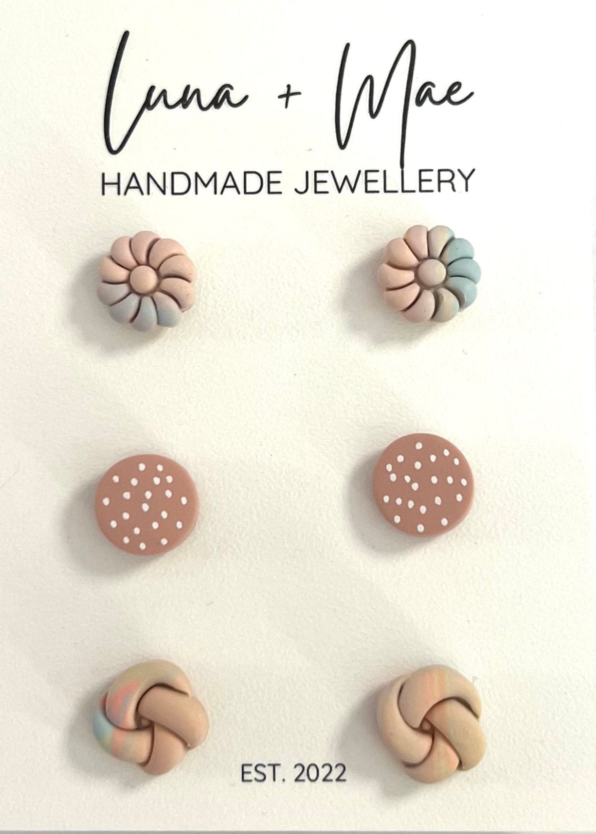 Polymer Clay Stud Triple Pack - #2