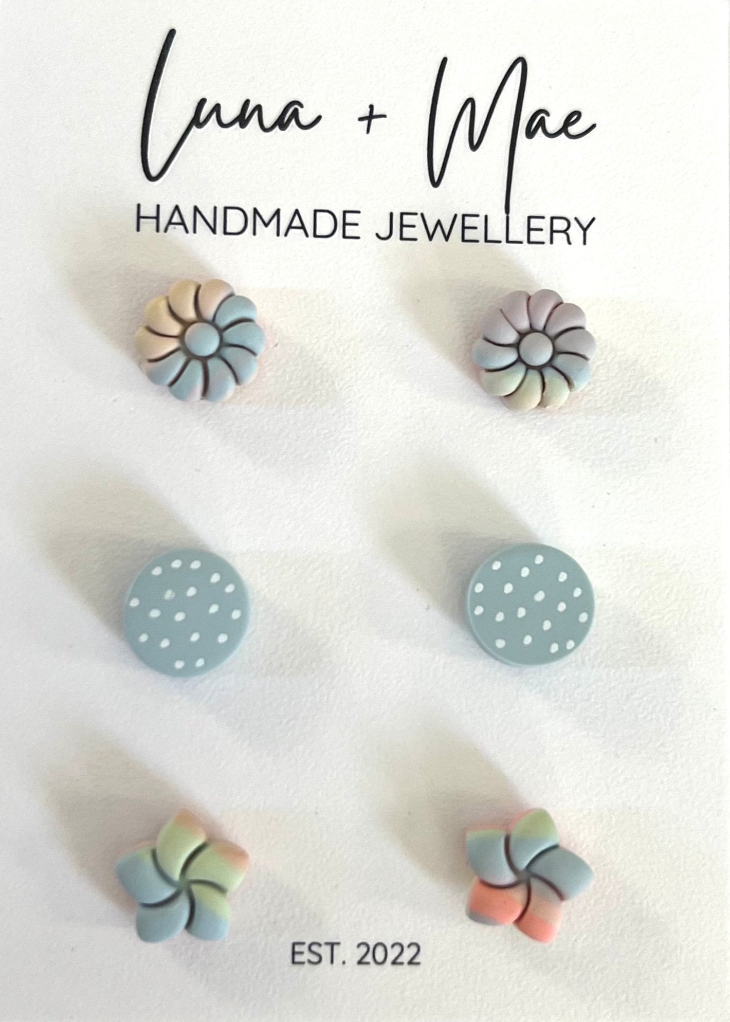 Polymer Clay Stud Triple Pack - #4