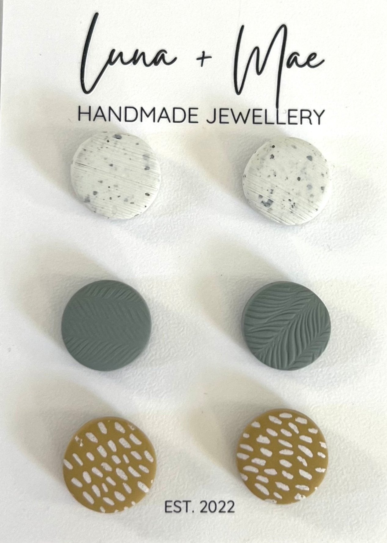 Polymer Clay Stud Triple Pack - #7