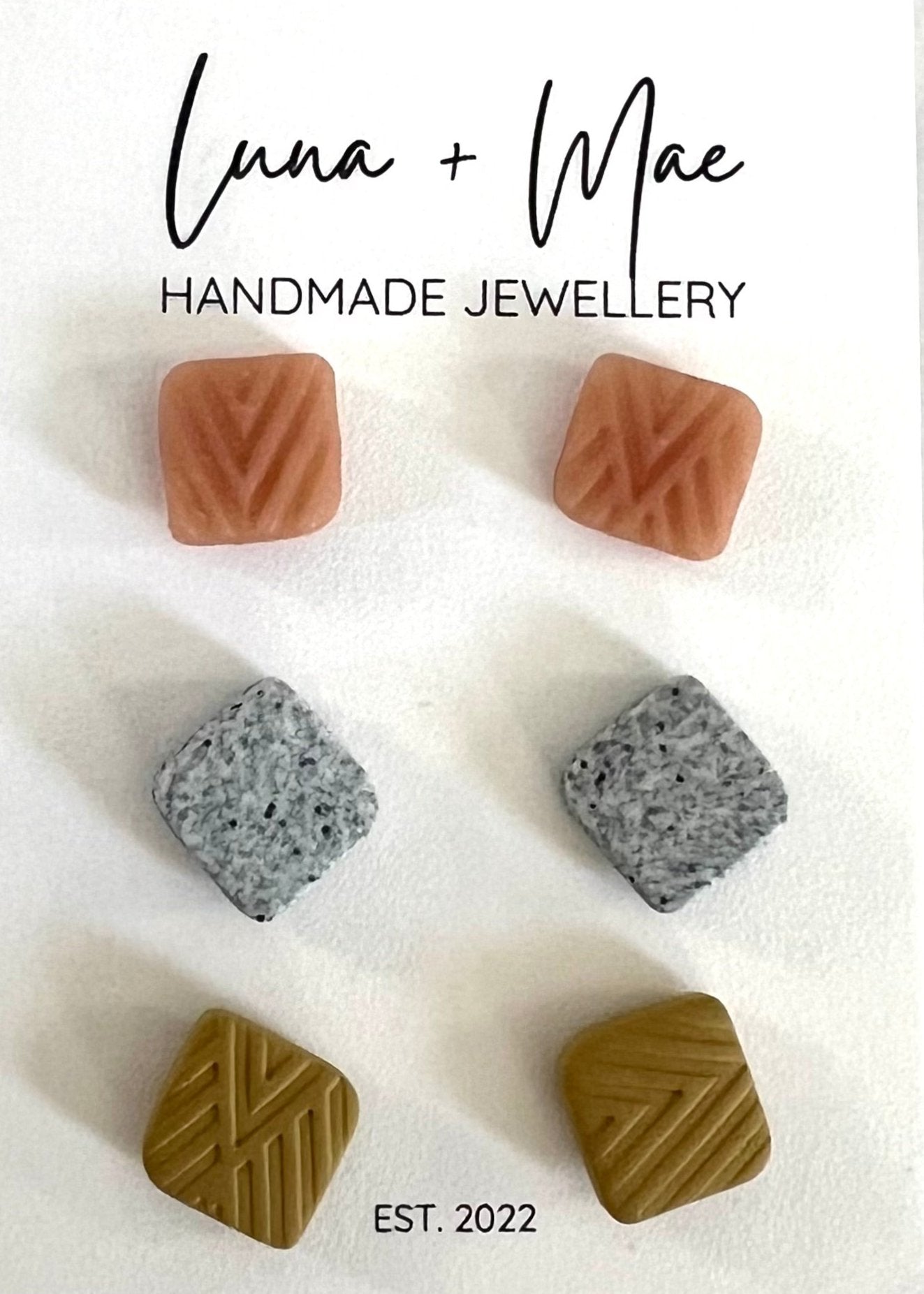 Polymer Clay Stud Triple Pack - #9