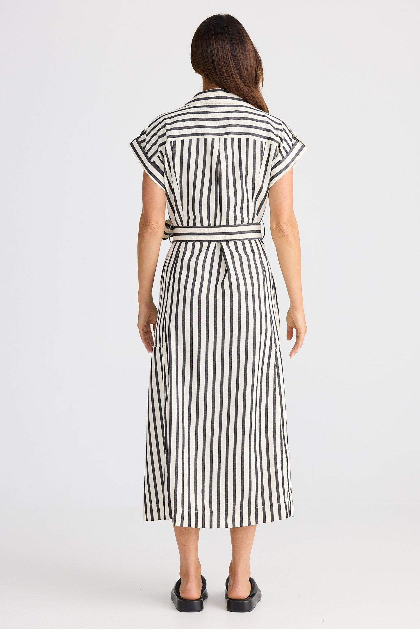 Portia Dress - Black Stripe