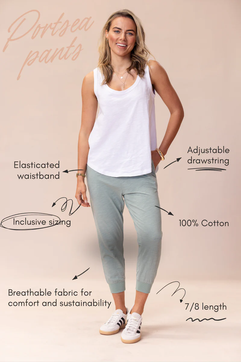 Portsea Pants (7/8 length) - Sage