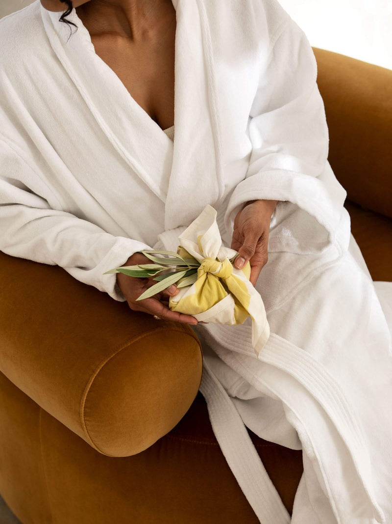 Resort Velour Bathrobe - White