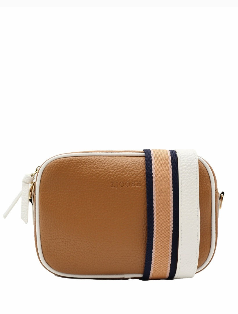 Ruby Sports Cross Body Bag Dual Tone – Tan White