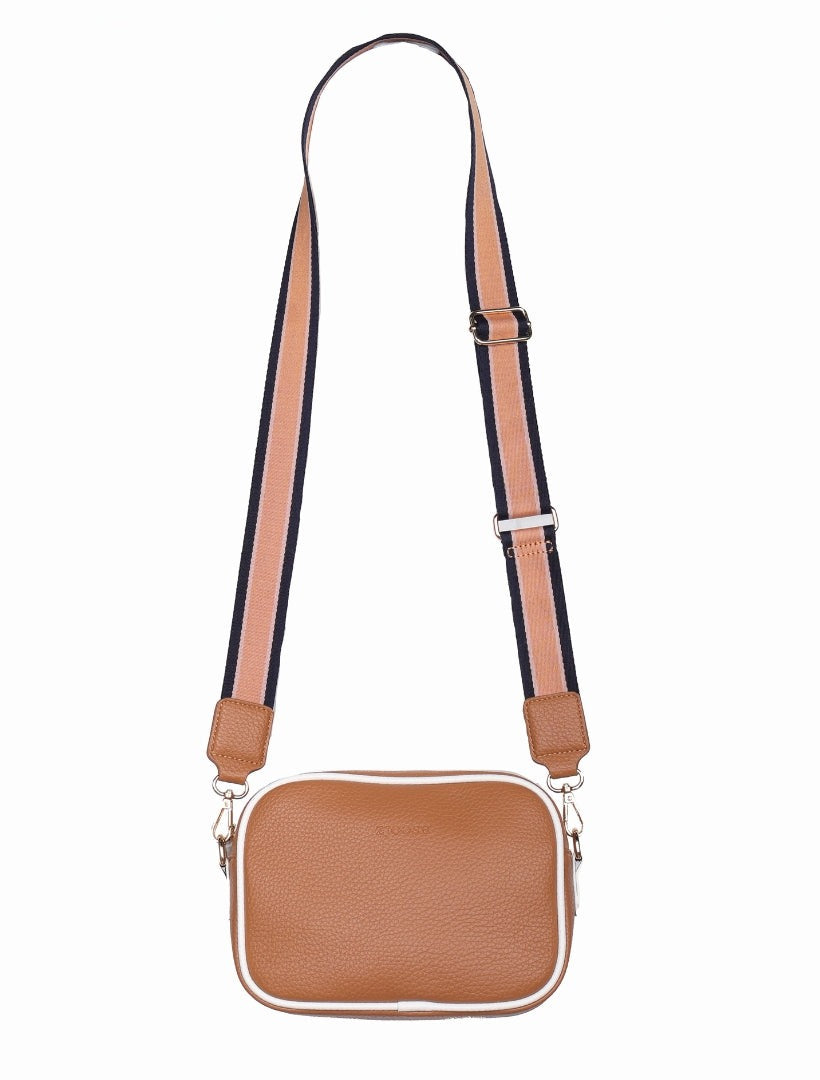 Ruby Sports Cross Body Bag Dual Tone – Tan White
