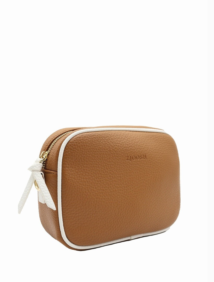 Ruby Sports Cross Body Bag Dual Tone – Tan White