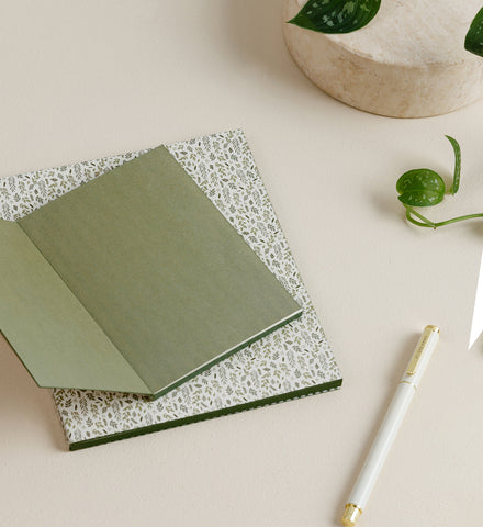 Petite Notebook - Sage Stripe