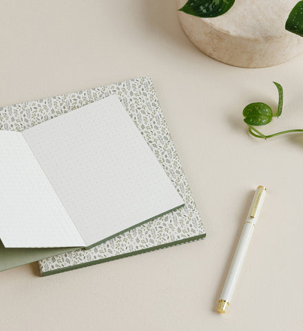 Petite Notebook - Sage Stripe