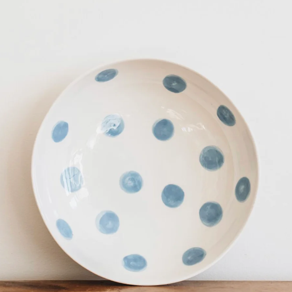 Spot Salad Bowl - Cornflower Blue
