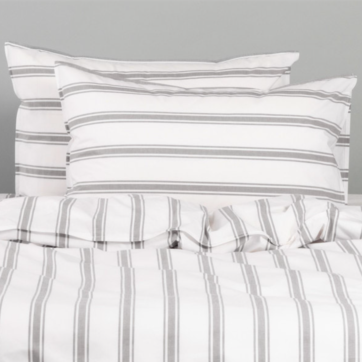 Modella Resort Stripe Quilt Cover Set (King) - Grey
