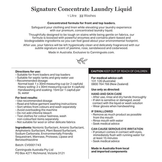 Signature Concentrate Laundry Liquid - 1L