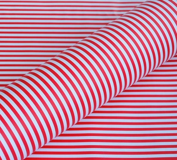 Slimline Stripe Gift Wrap - Red On White