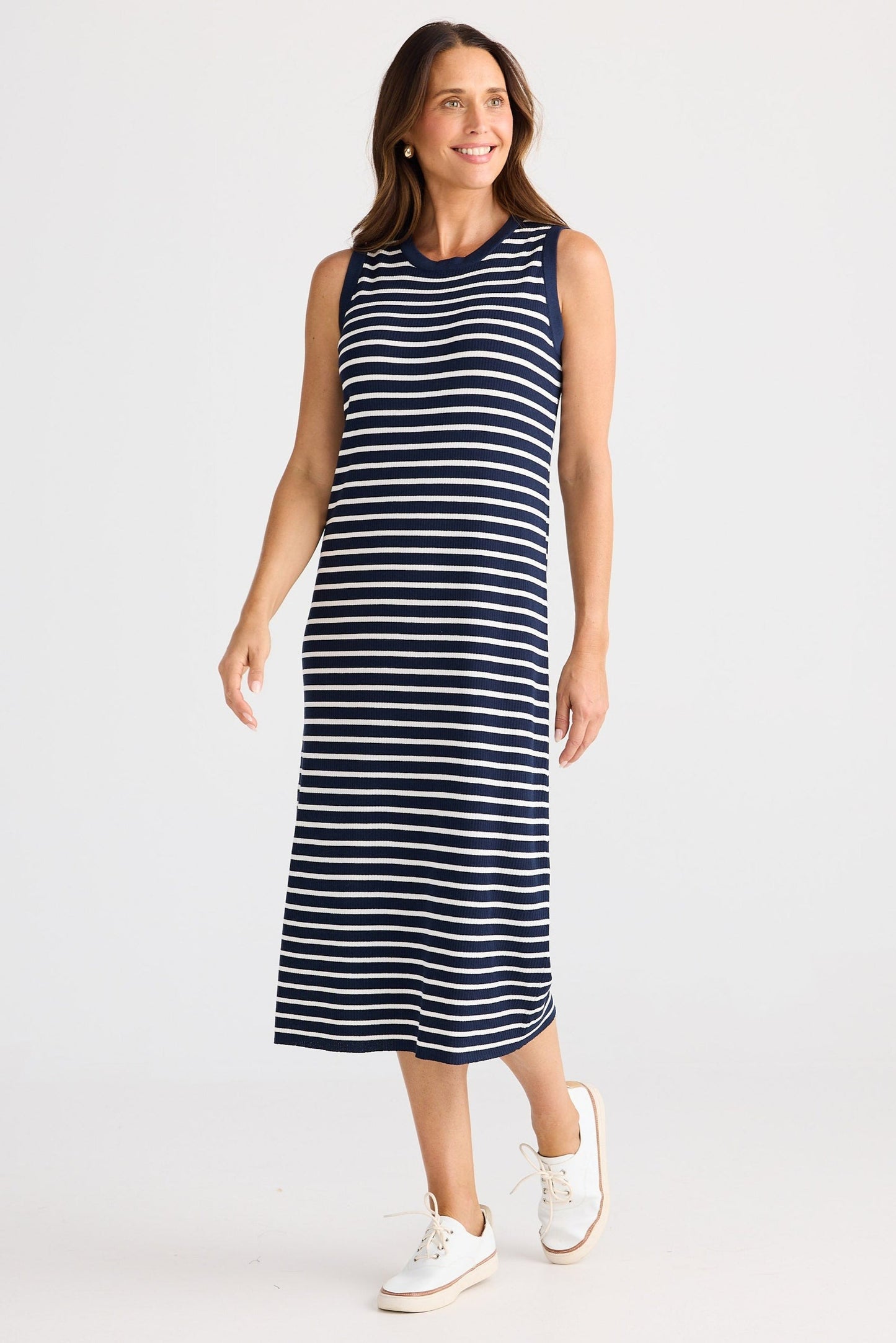 Squad Dress - Navy with White Stripe