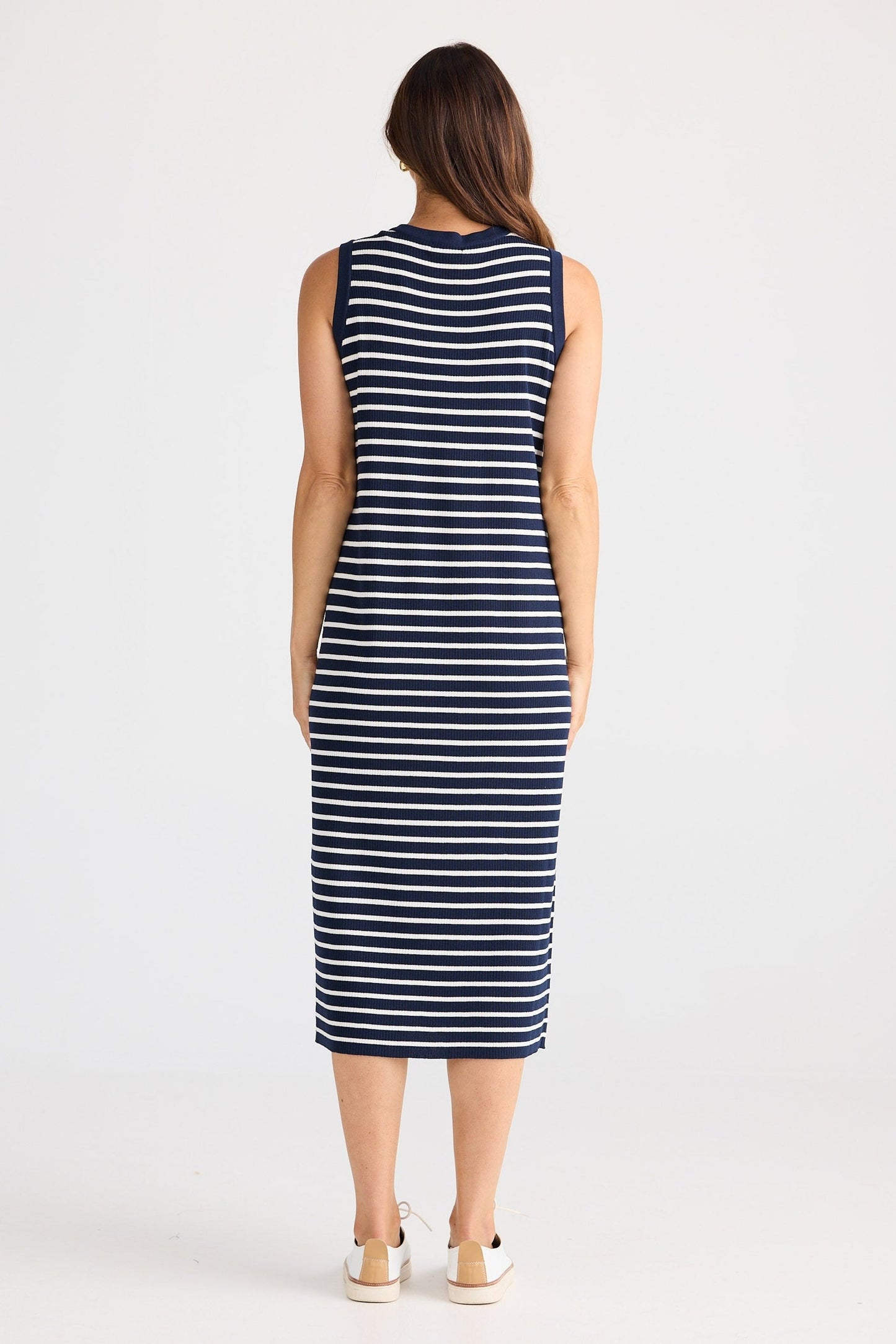 Squad Dress - Navy with White Stripe