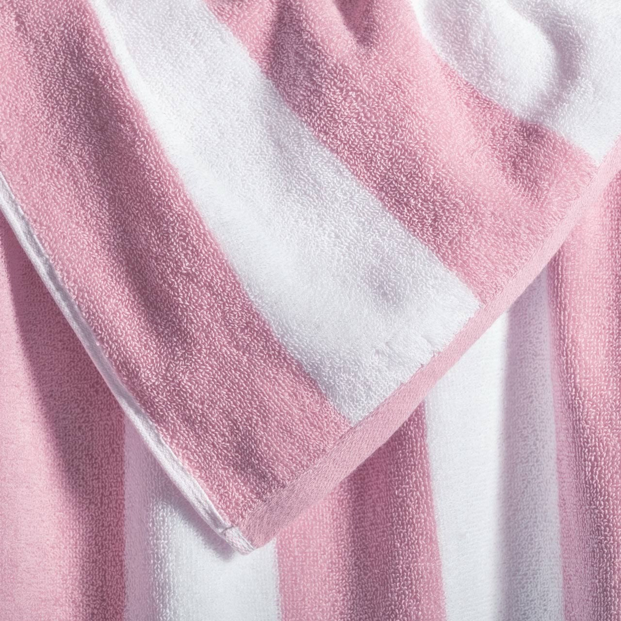 Striped Cabana Cotton Terry Beach Towel - Pink