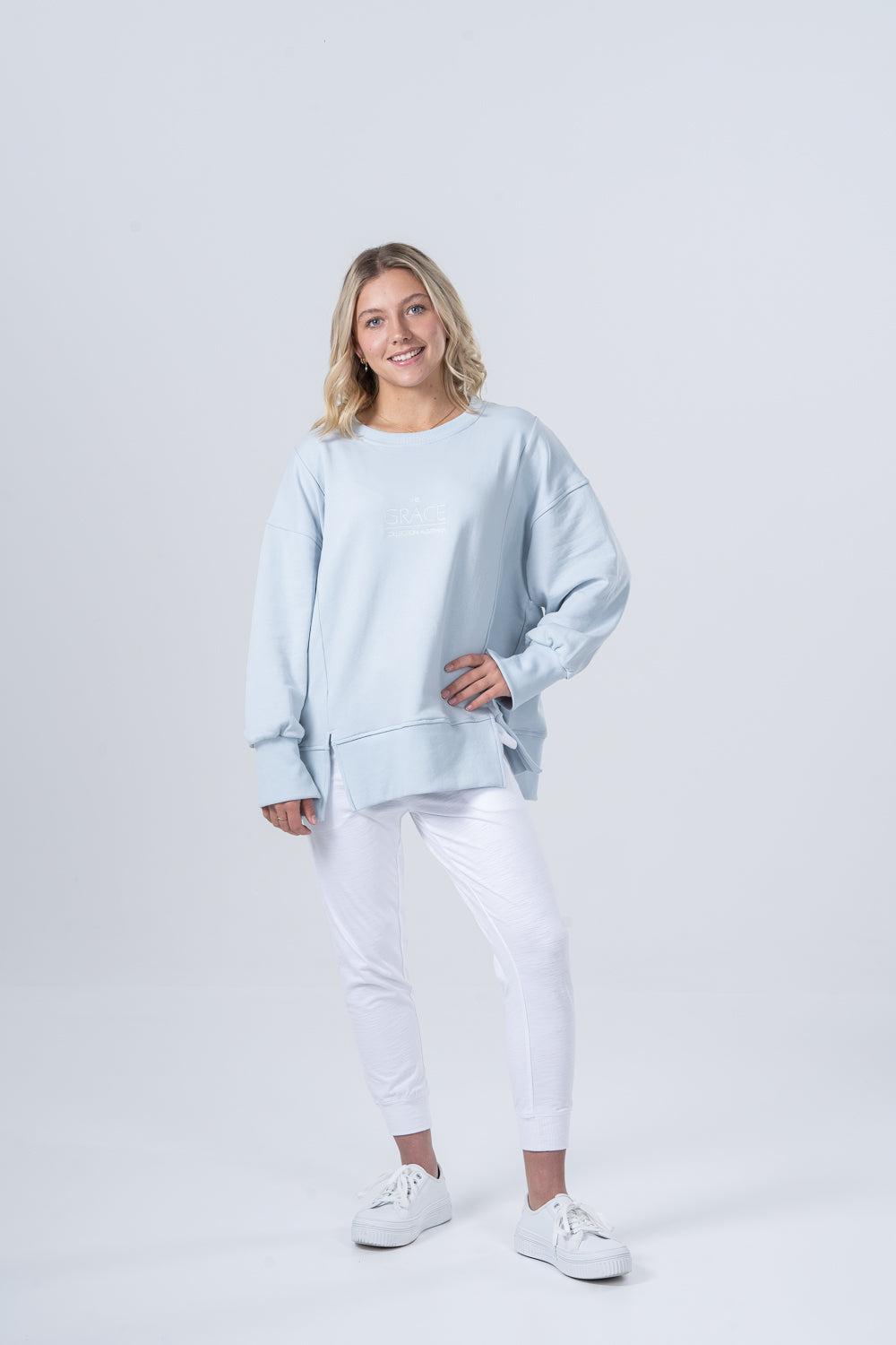 Vintage Grace Sweater - Dusty Blue