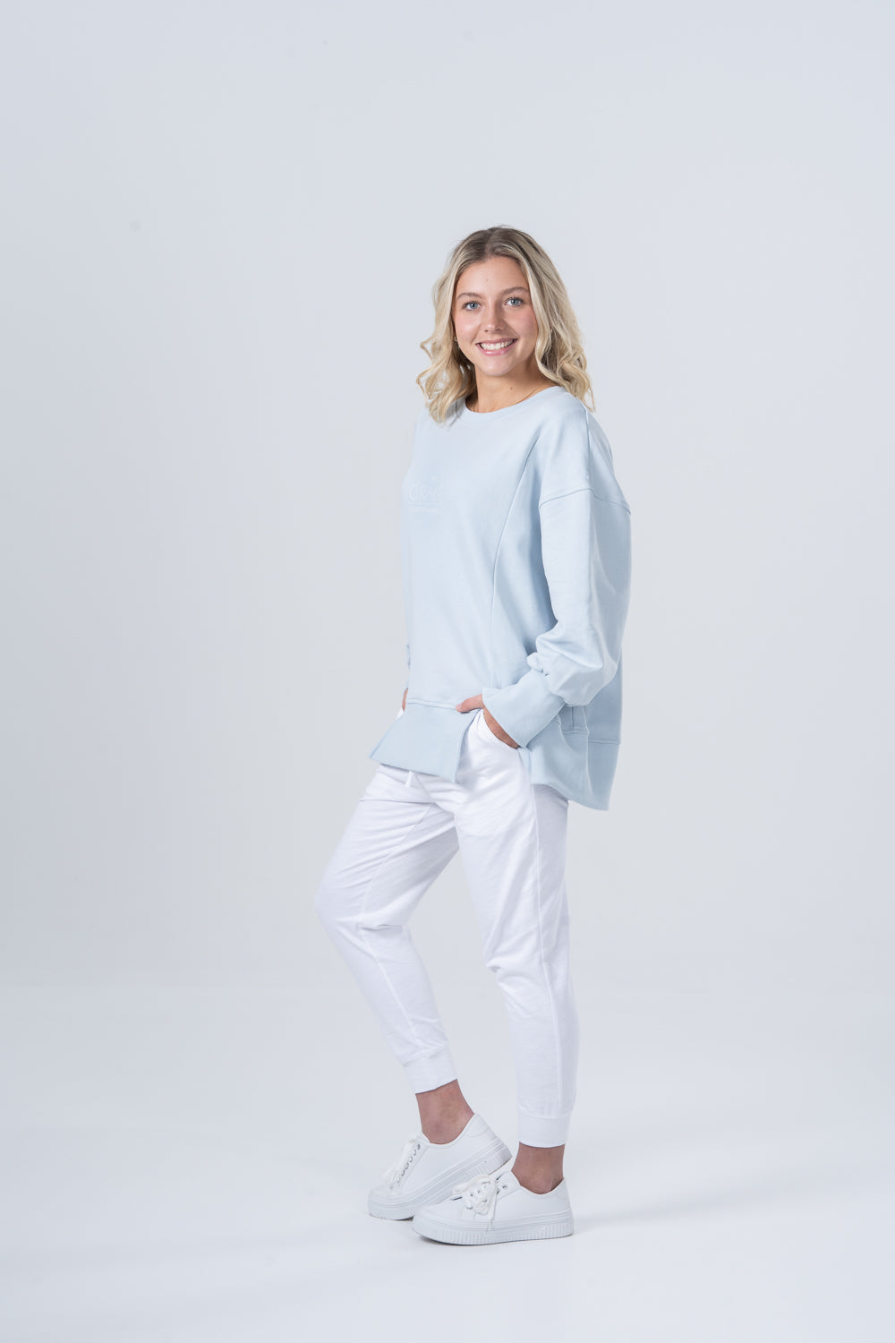 Vintage Grace Sweater - Dusty Blue