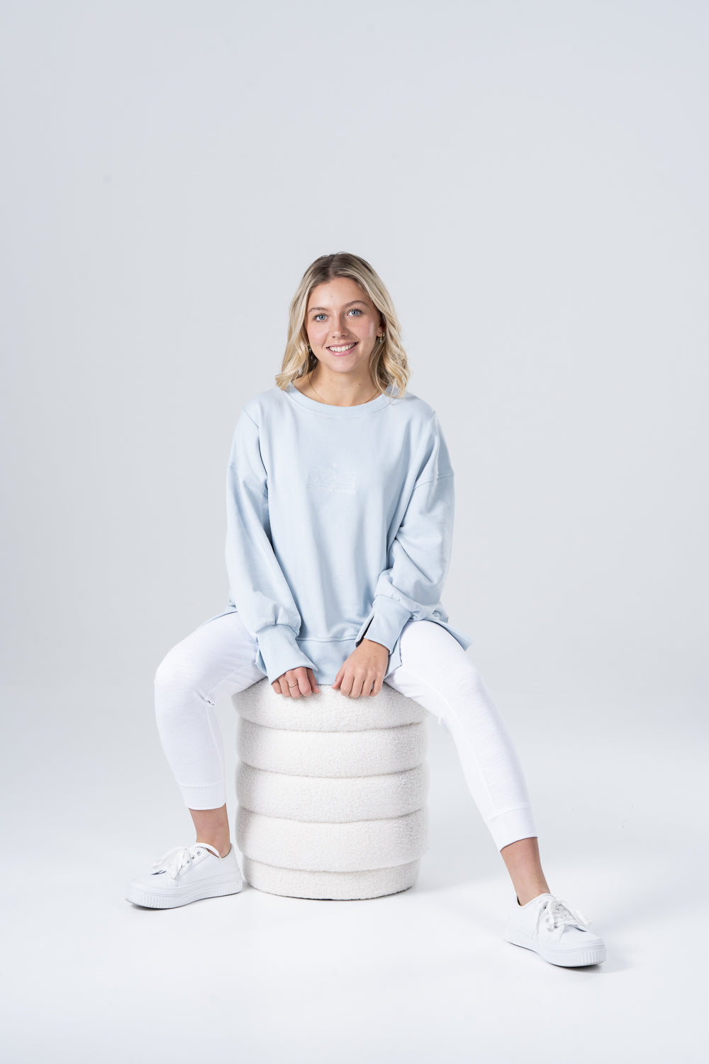 Vintage Grace Sweater - Dusty Blue