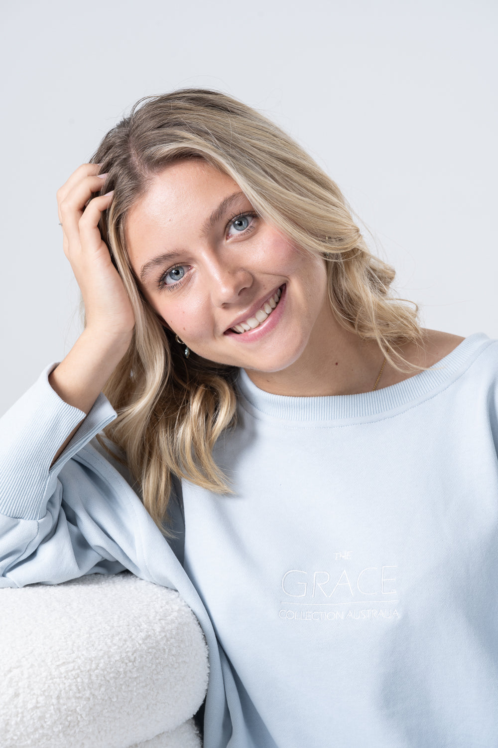Vintage Grace Sweater - Dusty Blue
