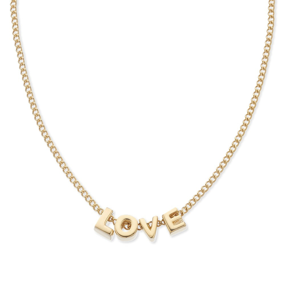 Tiny Love Letter Necklace (Gold) - Love