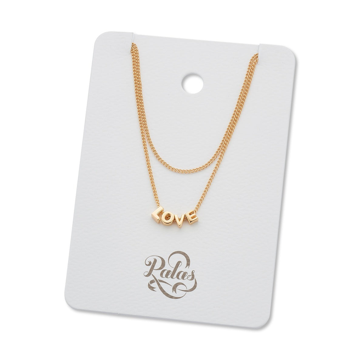 Tiny Love Letter Necklace (Gold) - Love
