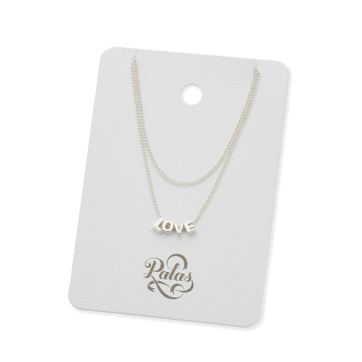 Tiny Love Letter Necklace (Silver) - Love