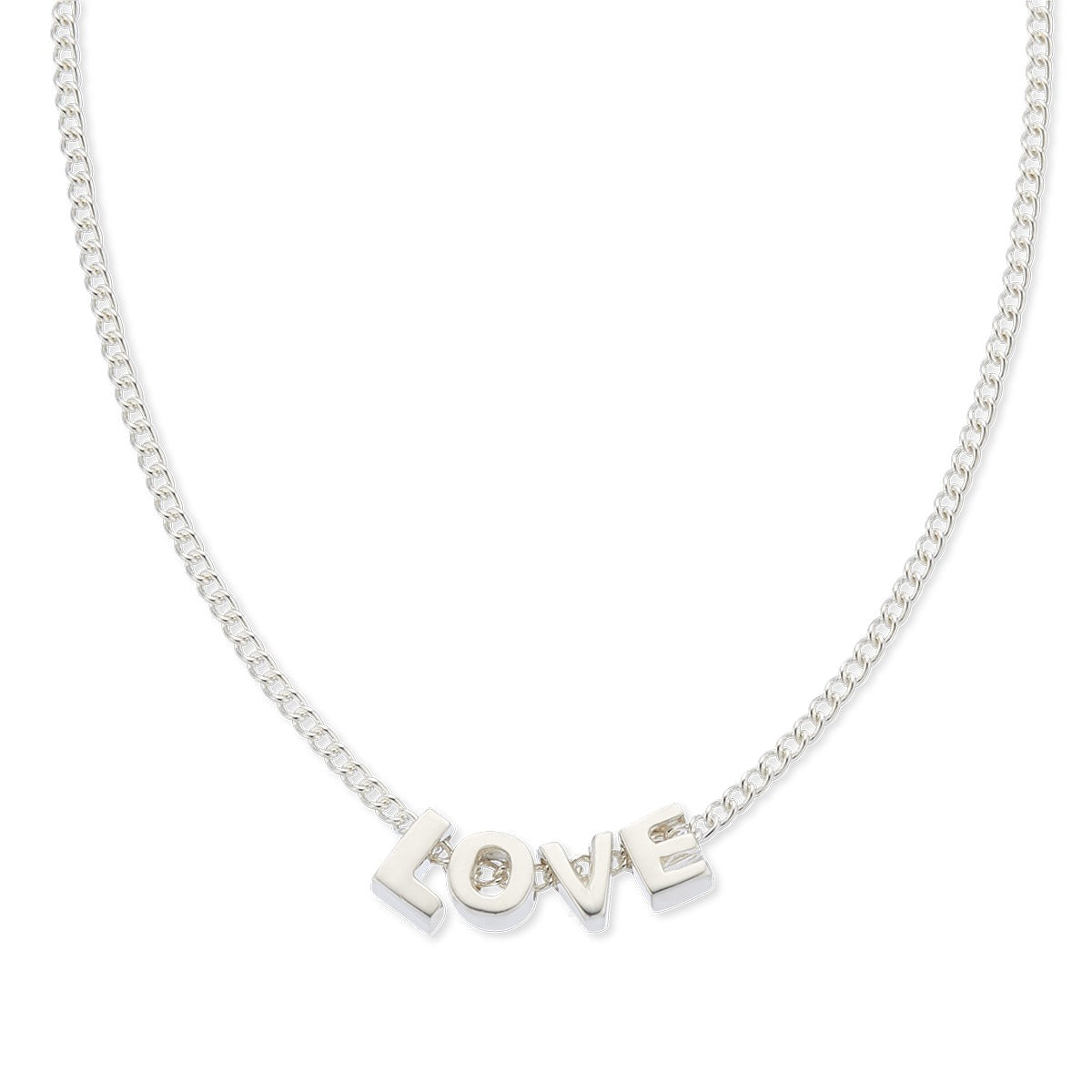 Tiny Love Letter Necklace (Silver) - Love