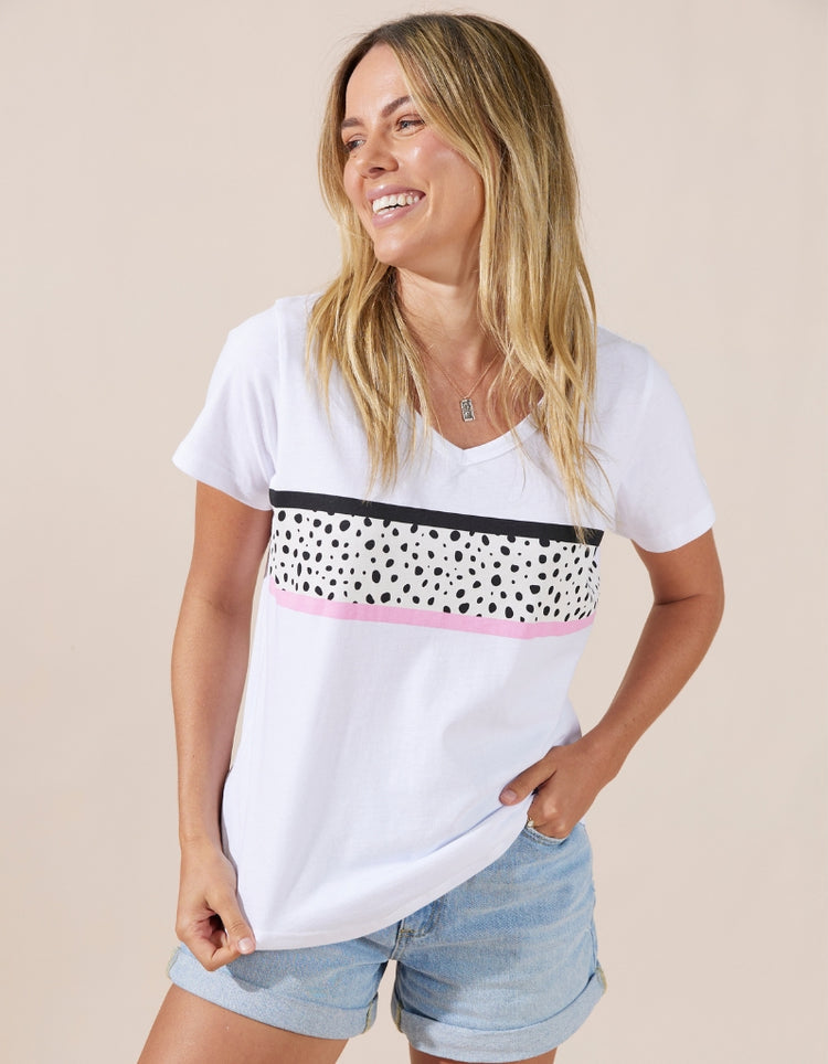 Harlow T-Shirt - White/Cheetah