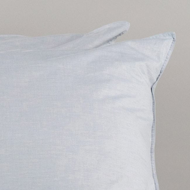 Vintage Softwash Cotton European Pillowcase Pair - Misty Blue