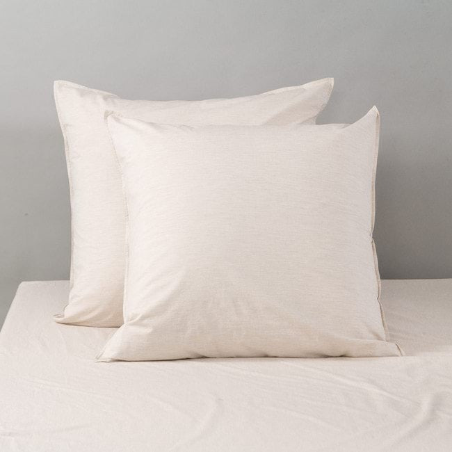 Vintage Softwash Cotton European Pillowcase Pair - Oatmeal