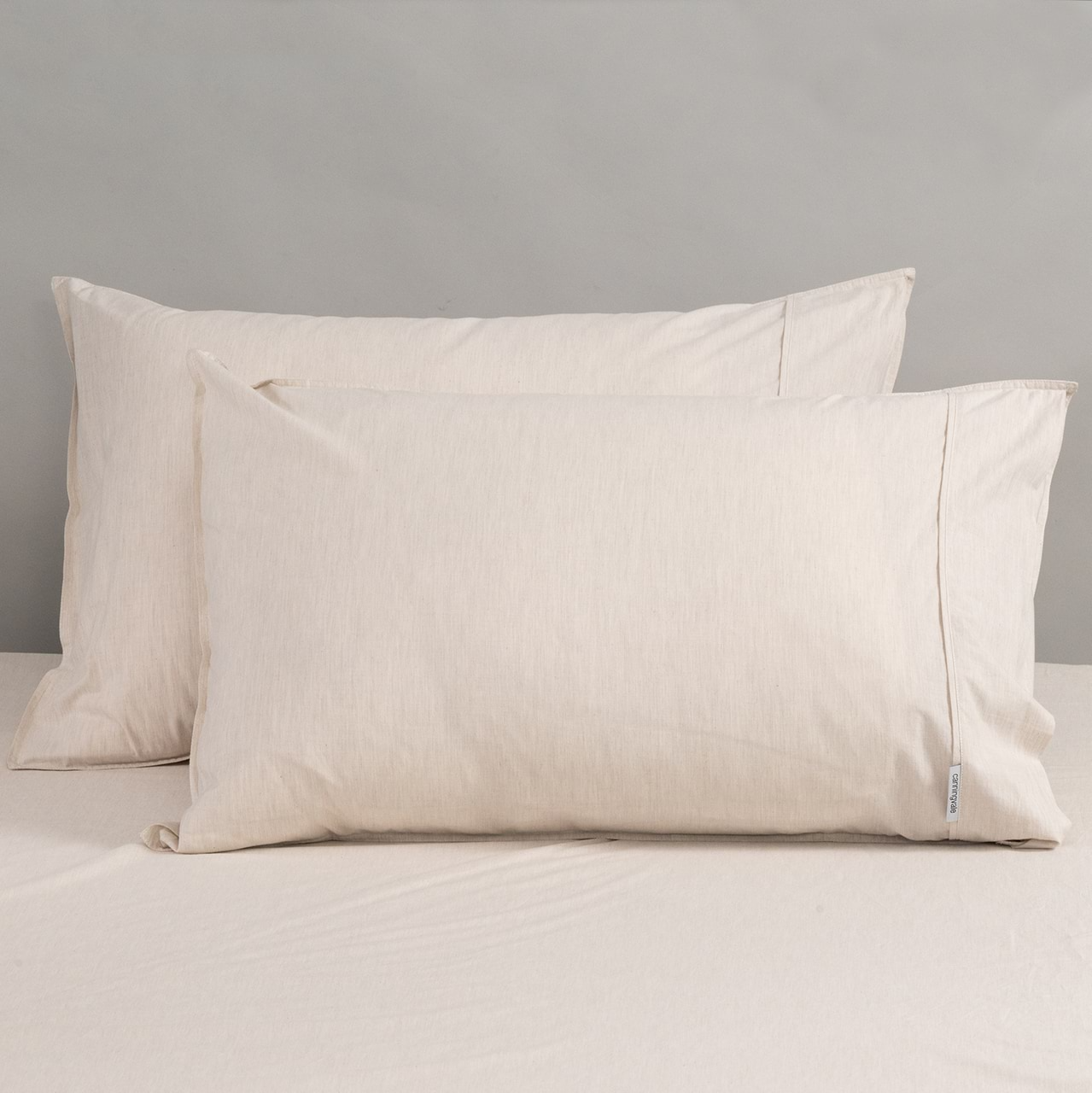 Vintage Softwash Cotton Pillowcase Pair - Oatmeal